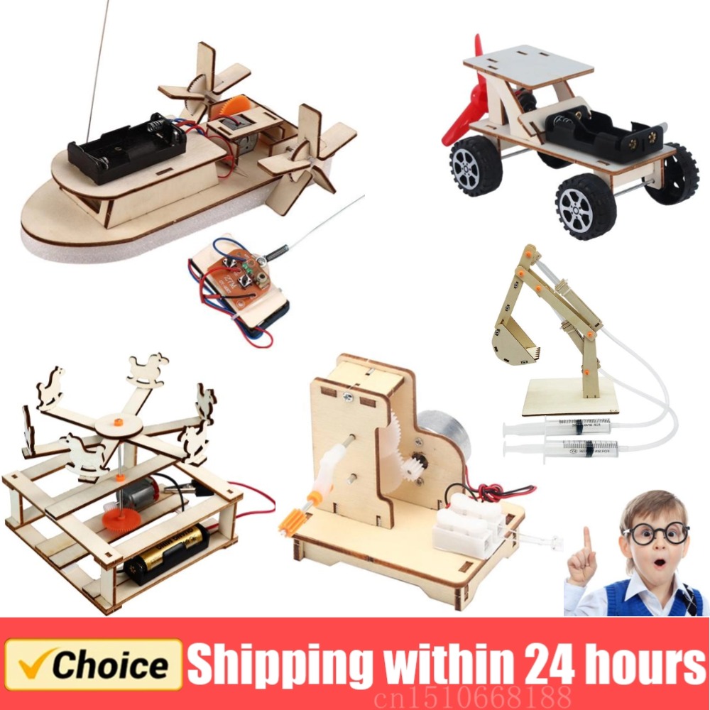Diy Electronics Kids - DIY Wooden Boat Model Science Toys