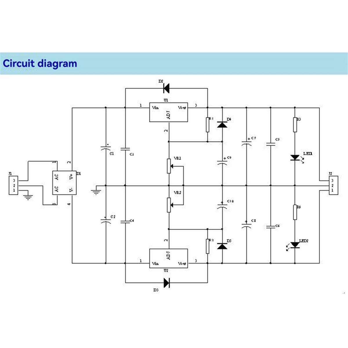 Lm317 Voltage Regulator - Módulo de Fonte de Alimentação Ajustável