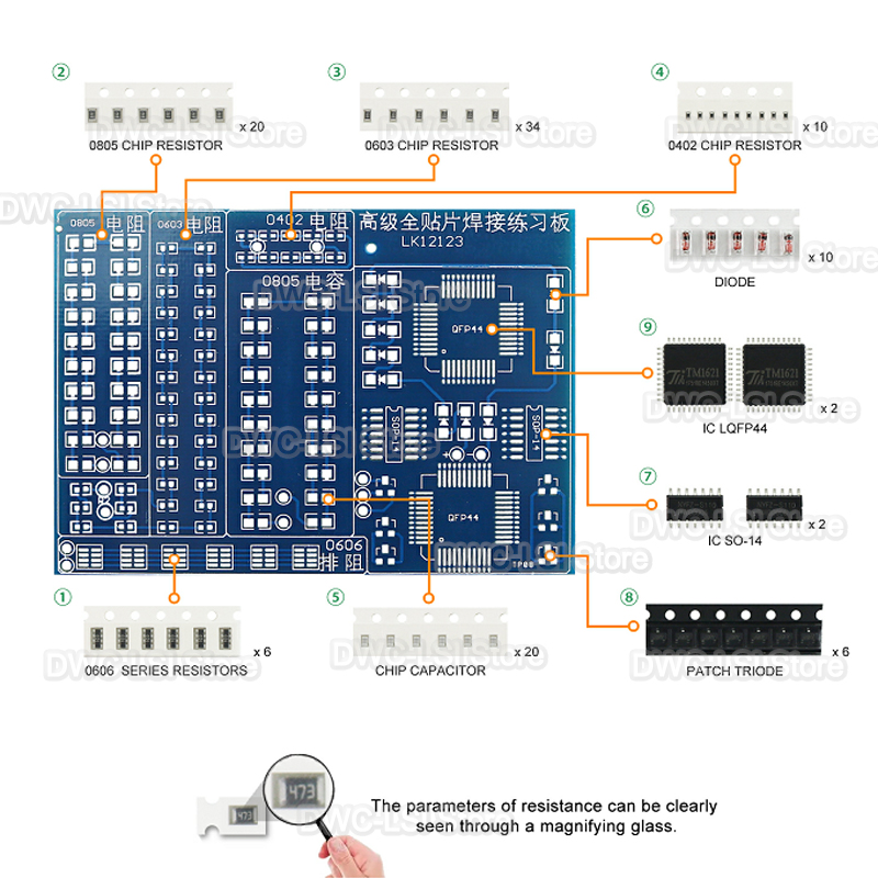 08 componentes de remendo kit  - Diy Electronics Workbench avaliação e preço